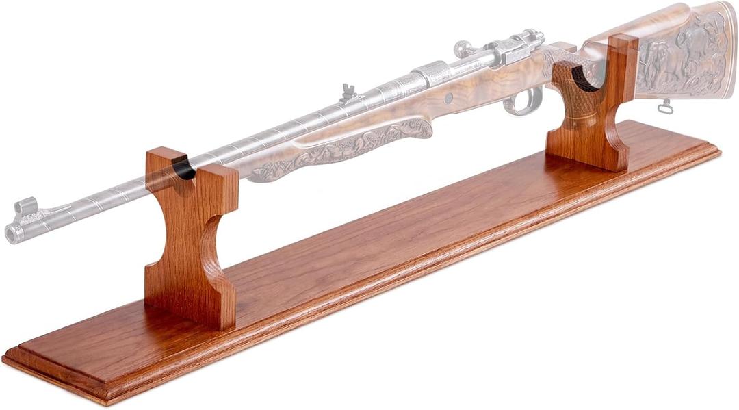 Tabletop Rifle Display Stand, 36" Oak Gun Rack