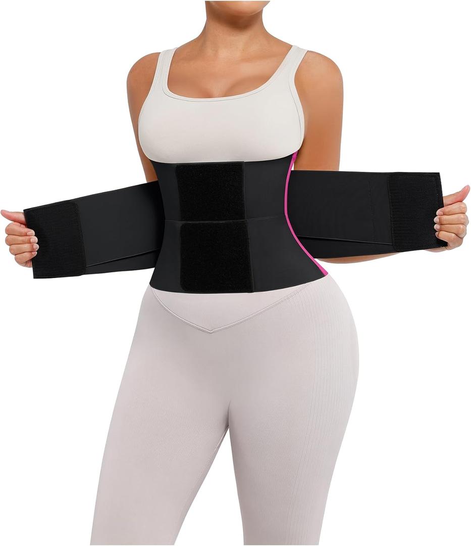 FeelinGirl Waist Trainer Belt Waist Cincher Trimmer Ab Belt Tummy Control Body Shaper with Triple Wrap Women and Men (XX-Large, Purple)