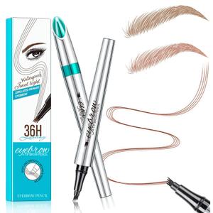 Microblading Eyebrow Pencil, Eyebrow Pen with an Upgrade Micro-Fork Tip Applicator, Waterproof Long-Lasting Microblading Eyebrow Pen, Brow Pen for Natural Looking Brows Makeup, Reddish Brown