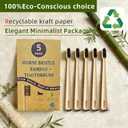 Horse Bristle Bamboo Toothbrush (5-Pack) - Natural Premium Wild Horse Bristles - 100% Biodegradable & Eco-Friendly - No Plastic, No Nylon - Self-Standing Design - Natural Toothbrushes