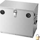 VEVOR Battery Box, Group 24-31 Trolling Motor Battery Box, Marine Batteries Case with Lock, Handles and Rubber-Grommet Cable Holes, Stainless Steel Shell, Suitable for Cars, Boats & Trolling Motors