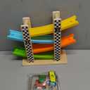 Toddler Toys for 1 2 Year Old Boy and Girl Gifts Wooden Race Track Car Ramp Racer with 4 Mini Car
