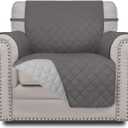 Easy-Going Chair Sofa Slipcover Reversible Sofa Cover Water Resistant Couch Cover Furniture Protector Cover with Elastic Straps for Pets Kids Children Dog Cat (Chair, Gray/Light Gray)