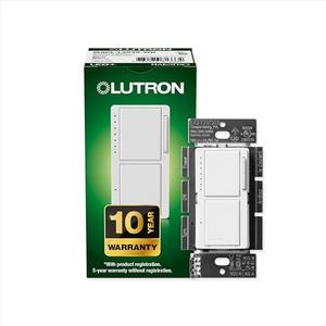 Lutron Maestro LED+ Dual Dimmer and Switch | 75-Watt LED Bulbs/2.5A Fans, Single-Pole | MACL-L3S25-WH | White