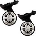 1 Pair Luggage Suitcase Wheel, Wheels Replacement Travel Baggage Caster Wheels 360 Swivel, Universal Trunk Portmanteau Wheel Spare Part Replacement 4 holes for Luggage Suitcase