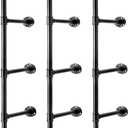 Industrial Wall Mount Iron Pipe Shelf, 5 Tier X3 Shelving Bracket Black Vintage Retro Ceiling Hung Shelf DIY Open Bookshelf Storage for offcie Room Kitchen (Planks are NOT Included)