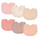 duludulu 3 Pack Muslin Baby Bibs for Baby Girls, Muslin Bibs Drool Bandana Bibs (Sweet Pink)