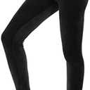 COZZIPLUS Women Velour Legging- High Waisted Buttery Soft Velvet Stretchy Legging, L Black