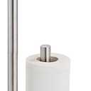 Marble Toilet Paper Holder Stand - Brushed Nickel, Freestanding with Storage, Floor Stand, Silver Toilet Roll Holder, Standing Paper Towel Holder
