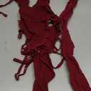 RSLOVE Sexy Lingerie Sets for Women Fishnet Bodystocking Exotic Sparkle Rhinestone Mesh Bodysuit with Thigh High Stockings (Wine Red)