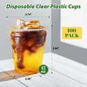 Clawsoff 12 oz Clear Plastic Cups, 100 Count Disposable Dringking Cups, 12 oz Cold Plastic Party Cup Bulk, PET Clear Cup for Iced Coffee, Smoothie, Cold Beverage