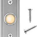 Metal Doorbell Button Wired Button LED Lighted Door Bell Wall Mounted Door Bell Push Buttons for Home, Vintage Doorbell Buttons Replacement Most Door Chimes (Silver Gray)