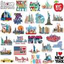 Konohan 30 Pcs New York Souvenirs Gifts New York Magnet for Refrigerator City Magnetic Refrigerator Stickers for Home Decoration