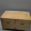 Bamboo Desk Organizer 3 Drawer with Shelf, Countertop Organizer with Drawers Makeup Storage Drawer 3 Drawers Tabletop Storage Organization Box Home Office Workspace