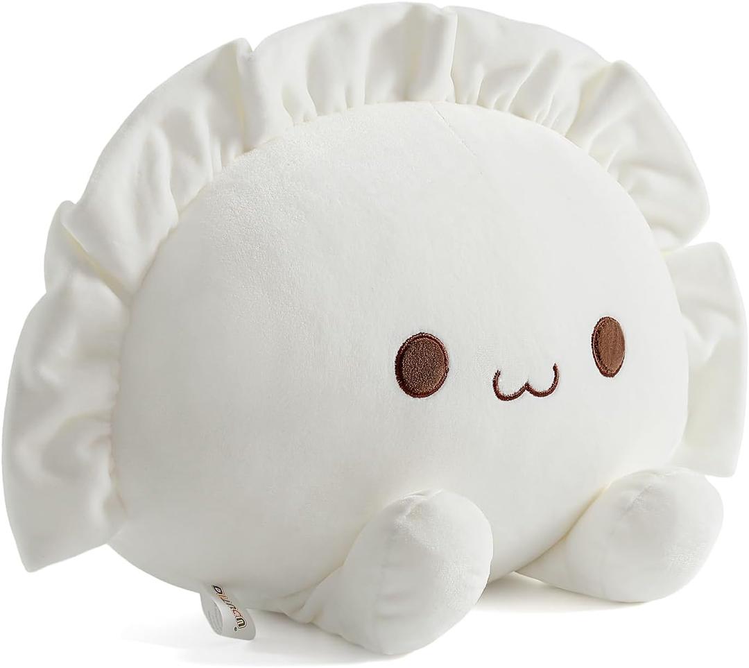 Ditucu Cute Dumpling Plush Pillow Funny Food Soup Stuffed Animal Plushies Toys Soft Hugging Gifts for Kids White 14 inch