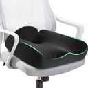 Ergonomic Memory Foam Seat Cushions for Office Chairs –Office Chair Cushion for Coccyx, Tailbone & Pressure Relief –Large Desk Chair Pad for Office, Gaming & Long Sitting, Washable Non-Slip Cover