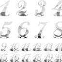 Rely2016 Mirrored Table Number, 1-20 Wedding Table Numbers Stands with Holder Base Acrylic Table Numbers Place Card Holders Reception Dcor for Wedding Banquet Birthday Party Event Catering (Silver)