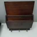 DLQuarts Mail Organizer with Key Holder for Wall Decorative Mail Sorter Wall Mounted, Wooden Mail Holder with 3 Hooks, Dark Brown