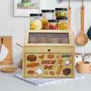 Upgraded Bread Box for Kitchen Countertop, Double Layer Bread Storage Container, Wooden Bread Storage Bin, Bread Boxes for Kitchen Counter Corner, Cabinet, Pantry, Cupboard (Raw Wood)