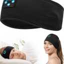 Sleep Headphones - Bluetooth Headband for Side Sleepers, Elastic Music Sleeping Band ASMR Wireless Eye Mask Tech Gadgets Gifts for Women & Men (DarkBlack)