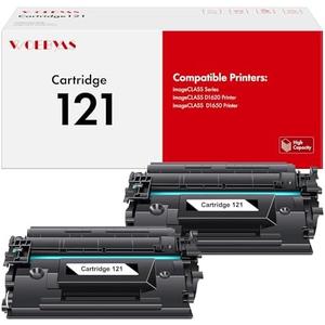 121 Black Toner Cartridge Compatible Replacement for Canon 121 CRG121 CRG-121 High Yield Replacement Work for Canon imageCLASS D1620 D1650 1620 1650 Printer (Black, 2 Pack)