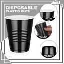 100 Pack Black Plastic Cups 12 oz,Disposable Cups for Party,Heavy Duty Drinking Cup,Graduation Shot Cups for Wedding Birthday Beer Taste Serving Snack Sample Tastings Barbecues Picnic
