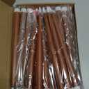 Macarrie 24 Packs Flameless Taper Candles Battery Operated Fake 11 Inch Long Candlelight LED Flameless Candlesticks Flickering Tapered for Spring Summer Wedding(Brown)