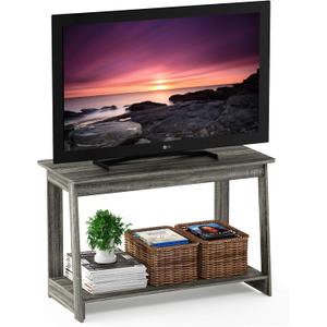 Furinno Beginning TV Stand, French Oak Grey, 15.59 x 35.04 x 21.65 inches