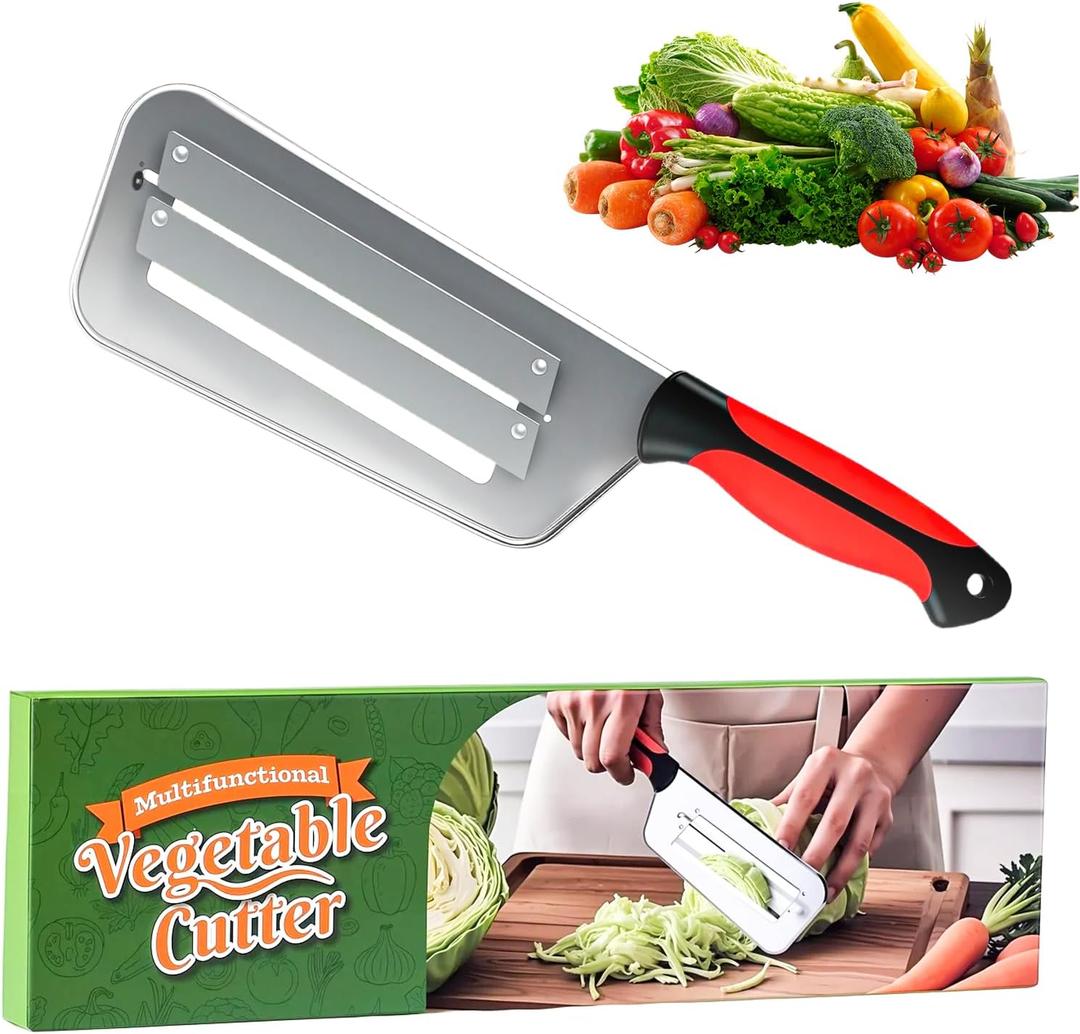 Stainless Steel Shredder Knife, Multifunctional Vegetable Cutter Cabbage Shredder for Coleslaw, Dual Blade Julienne Cutter Lettuce Shredders Kitchen Gadgets