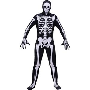 Spooktacular Creations Halloween Skeleton Costume, Unisex Skeleton Costume Jumpsuit for Adult Halloween Themed Parties Adult Size XL with Mask