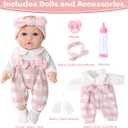 BDDOLL 12'' Baby Doll and Clothes Accessories Playset with Feeding Bottle Pacifier First Baby Dolls for Toddlers 36 Months and Up