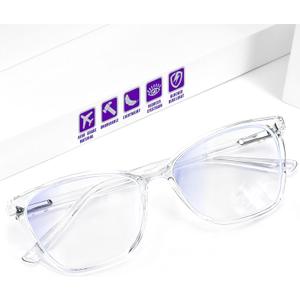 Cat Eye Distance Glasses for Women,Oversized Near Sighted Driving Eyeglasses,Clear Nearsighted Myopia Glass (Crystal) 2.5