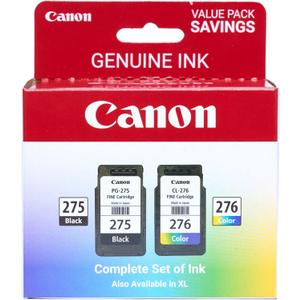 Canon PG-275 / CL-276 Genuine Ink Value Pack (2 Cartridges), Compatible with TS3520/ 3522/ 4722/ 3720/ 3722, TR4720