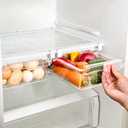 2 Pcs Clear Fridge Drawer Organizers, Refrigerator Storage Container for Deli Meat Lunch Meat Cheese Yogurt Can Fruit Vegetable, Refrigerator Shelves Under Shelf Drawer, Pull Out Accessories