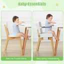 Booster Seat for Kitchen Chair, Toddler Booster Seat for Dining Table with Backrest & Safety Buckles, Non-Slip Portable Dining Seat, High Chair Alternative for Home & Travel