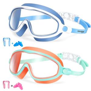2 Pack Kids Swim Goggles for 3-15 UV Protection Anti-Fog Pool Water Swimming Goggles For Boys Girls Youth Toddler