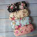 DODOGA 4 Pieces Spectacle Case Portable Hard Shell Eyeglasses Case Flower Fabric Covered Eyeglass Case Spectacles Box Eyewear Protector Box