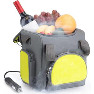 15-Quarts Car Cooler for Travel Plug In, 14L Small Electric Cooler, 12V Mini Car Fridge Portable Refrigerator for Camping, Soft Sided (12V 50.1W)
