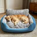 XL Large Dog Bed,47"x35"x14.5" High Backrest Bolster Sofa, Dual-Sided All Season Plush Pet Bed, Non-Slip Base & Washable Design for Extra Large Dogs, Up to 99 lbs