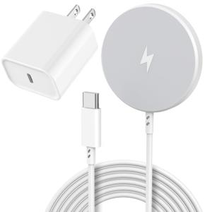 [Apple MFi Certified]Magnetic Wireless Charger Apple Mag Safe Charger,15W 6FT Fast Wireless Charging Pad for AppleiPhone 16 Pro Max/16 Pro/16 Plus/15 Pro Max/14/13/12/AirPods3/2/Pro/Pro2,Charging Pad Missing Cube
