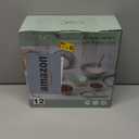 COOK WITH COLOR Mixing Bowls with Lids - 12 Piece Plastic Nesting Bowls Set includes 6 Prep Bowls and 6 Lids, Rhombus Design - Microwave Safe (Mint)