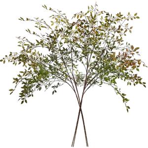 Greenery Stem Vase with Simulated 43.3 inches Stems and Branches Simulated Eucalyptus Leaves for Indoor Bedroom Living Room Dining Table Outdoor Garden Decoration4Pcs Orange