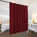 RYB HOME Blackout Room Divider Curtain, Soundproof Privacy Screen Curtains Partitions Shade for Share Space Kids Nursery Bedroom Kitchen, Wide 100 inches x Long 84 inches, Burgundy Red, 1 Piece