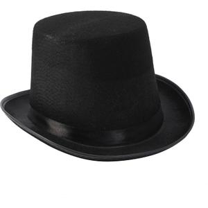 COLLECT PRESENT Deluxe Black Costume Hat  Top Hat for Men & Women  Elegant Party Accessory for Halloween, Themed Events, or Formal Cosplay  One Size Fits Most  Unisex Design