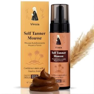 Self Tanner Tanning Mousse - Natural & Organic Ingredients, Self Tanner Mousse and Mitt, Tan Kit, Fake Tan Tanning Foam, Fair to Medium, Sunless Tanners
