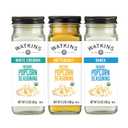 Watkins Popcorn Seasoning Multi-Flavor Variety Pack, 3-Pack (1 White Cheddar 3.3 oz., 1 Butter/Salt 5.3 oz., 1 Ranch 3.6 oz.) (EXP 06/30/30)