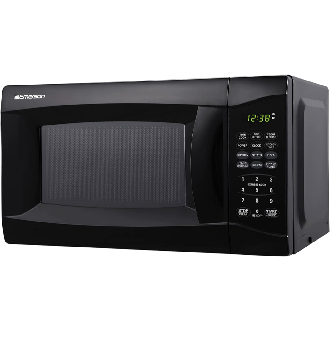 Emerson 0.7 CU. FT. 700 Watt Black Microwave Oven (MW7302B) Emerson 0.7 CU. FT. 700 Watt Black Microwave Oven (MW7302B)