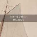 InSimSea Framed Wall Art - Large Canvas White Sailboat Seascape Vintage Painting on Canvas - Coastal Wall Art Prints for Living Room, Bedroom, Office & Home Decor - 16x24in