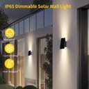 SOTTLOT Solar Sconce Lights Outdoor, Dimmable Solar Wall Lights Up and Down, 3000K 700LM Solars Lights Outdoor IP65 Waterproof for Yard Patio Garage Porch, 2pcs