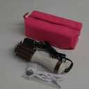 4-in-1 Travel Dual Voltage Hair Dryer Brush Blow Dryer Brush,Portable 2 inch Mini Hot Air Brush,Travel Hair Styler/Volumizer/Straightener/Curler,110-240V European Blow Dry Brush with EU&UK Plug (White & Rose Gold)